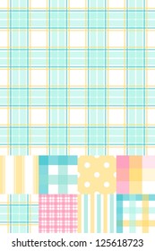 Set of 9 seamless abstract retro pattern.