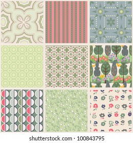 Set of 9 seamless fabric textures