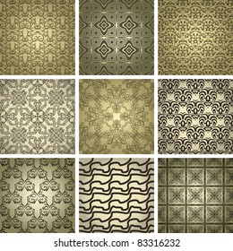 set of 9 seamless patterns. Vector