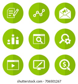 Set Of 9 Search Icons Set.Collection Of Design, Magnifier, Resulting And Other Elements.