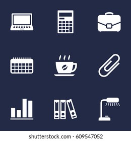 Set Of 9 Service Icons Set.Collection Of Calculator, Laptop, Diagram And Other Elements.