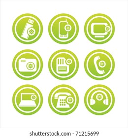 set of 9 setting in technology signs