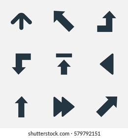 Set Of 9 Simple Arrows Icons. Can Be Found Such Elements As Advanced, Left Landmark , Increasing.