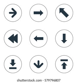 Set Of 9 Simple Arrows Icons. Can Be Found Such Elements As Transfer, Right Direction, Right Direction And Other.