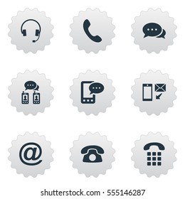 Set Of 9 Simple Connect Icons. Can Be Found Such Elements As New-Come Letter, Postal, Posting And Other.