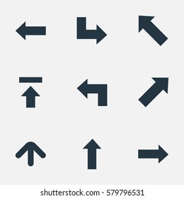 Set Of 9 Simple Cursor Icons. Can Be Found Such Elements As Transfer, Right Direction, Pointer And Other.