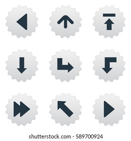 Set Of 9 Simple Cursor Icons. Can Be Found Such Elements As Transfer, Pointer, Advanced And Other.