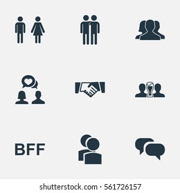 Set Of 9 Simple  Icons. Can Be Found Such Elements As Sexuality, Beloved, Beer And Other.