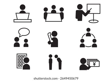 A set of 9 simple icons that can be used for business.