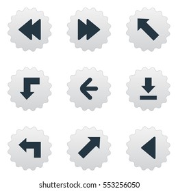 Set Of 9 Simple Indicator Icons. Can Be Found Such Elements As Pointer, Pointer, Indicator And Other.