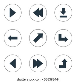 Set Of 9 Simple Indicator Icons. Can Be Found Such Elements As Indicator , Right Landmark, Increasing.