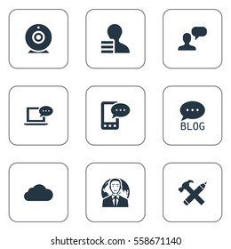 Set Of 9 Simple Newspaper Icons. Can Be Found Such Elements As Repair, Site, Broadcast And Other.
