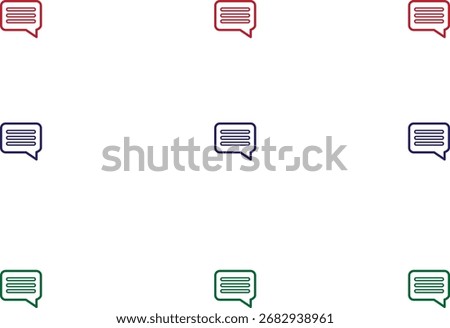 Set of 9 simple outline chat, speech bubble, and communication icons. Minimal vector illustrations for message, dialogue, forum, talk, and social media concepts