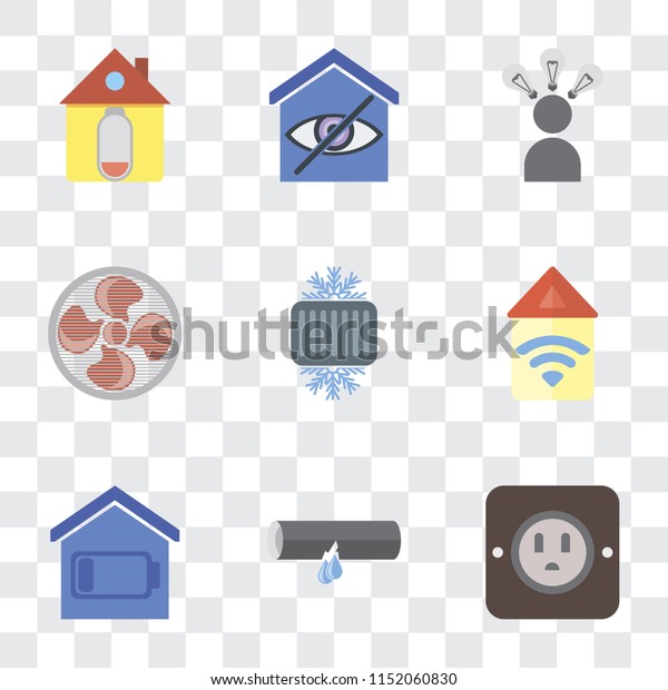 Set 9 Simple Transparency Icons Such Stock Vector Royalty Free