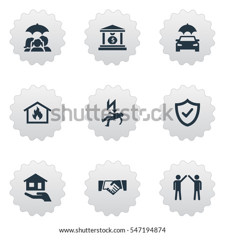 Set Of 9 Simple Warrant Icons. Can Be Found Such Elements As Estate Fuse, Automobile Fuse, Electric Shock  Jeopardy And Other.