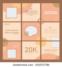 Set of 9 social media post for your brand, sale, promotions, discount. Editable social media post banner templates. Anyone can use this design easily. Vector Illustration.