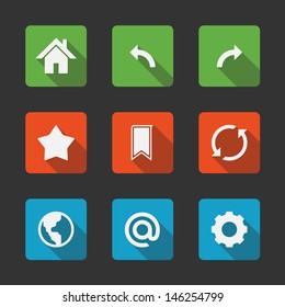 Set of 9 Stylish Minimal Web Icons