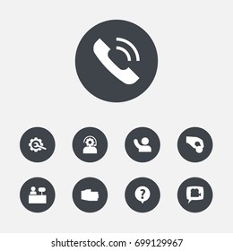 Set Of 9 Support Icons Set. Collection Of Technical , Hand, Blog Elements.