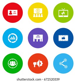 Set Of 9 Trade Icons Set.Collection Of Id, Share, Group And Other Elements.