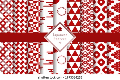 A set of 9 traditional Japanese patterns