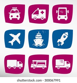 Set of 9 transportation icons 