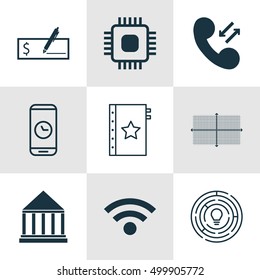 Set Of 9 Universal Editable Icons For Statistics, Education And Human Resources Topics. Includes Icons Such As Bank Payment, Innovation, Call Duration And More.