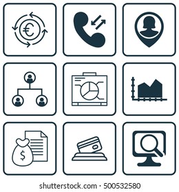Set Of 9 Universal Editable Icons For Human Resources, Airport And Computer Hardware Topics. Includes Icons Such As Sequence Graphics, Credit Card, Board And More.