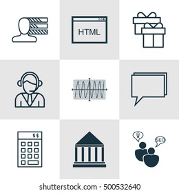Set Of 9 Universal Editable Icons For SEO, Airport And Education Topics. Includes Icons Such As SEO Brainstorm, Coding, Education Center And More.