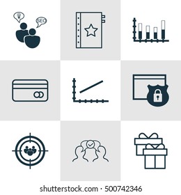 Set Of 9 Universal Editable Icons For Airport, Statistics And Project Management Topics. Includes Icons Such As Focus Group, Present, Segmented Bar Graph And More.