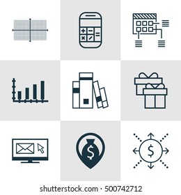 Set Of 9 Universal Editable Icons For Airport, Project Management And Advertising Topics