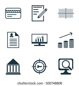 Set Of 9 Universal Editable Icons For Human Resources, Statistics And Education Topics. Includes Icons Such As Keyword Marketing, Paper, Square Diagram And More.