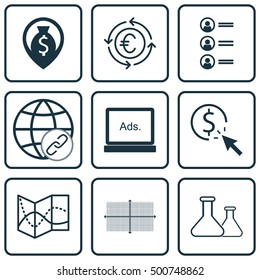 Set Of 9 Universal Editable Icons For Human Resources, SEO And Education Topics. Includes Icons Such As Job Applicants, Road Map, Money Navigation And More.