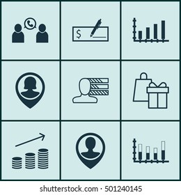 Set Of 9 Universal Editable Icons For Human Resources, Statistics And Airport Topics. Includes Icons Such As Coins Growth, Phone Conference, Employee Location And More.