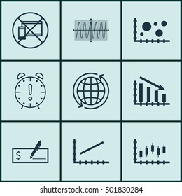 Set Of 9 Universal Editable Icons For Traveling, Project Management And Human Resources Topics. Includes Icons Such As Bank Payment, Time Management, World And More.