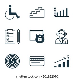 Set Of 9 Universal Editable Icons For Traveling, Human Resources And Tourism Topics. Includes Icons Such As Successful Investment, Reminder, Operator And More.