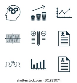Set Of 9 Universal Editable Icons For Statistics, Business Management And Management Topics. Includes Icons Such As Female Application, Dynamics, Coaching And More.