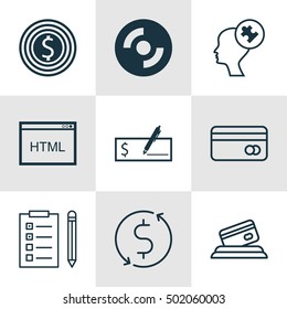 Set Of 9 Universal Editable Icons For Project Management, Airport And Human Resources Topics. Includes Icons Such As Coding, Business Goal, Bank Payment And More.
