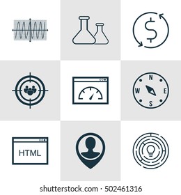 Set Of 9 Universal Editable Icons. Can Be Used For Web, Mobile And App Design. Includes Icons Such As Money Trasnfer, Innovation, Loading Speed And More.