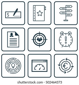 Set Of 9 Universal Editable Icons. Can Be Used For Web, Mobile And App Design. Includes Icons Such As Innovation, Loading Speed, Focus Group And More.