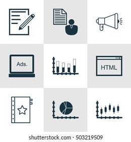 Set Of 9 Universal Editable Icons. Can Be Used For Web, Mobile And App Design. Includes Icons Such As Coding, Warranty, Stock Market And More.