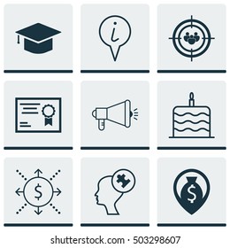 Set Of 9 Universal Editable Icons. Can Be Used For Web, Mobile And App Design. Includes Icons Such As Focus Group, Money Navigation, Money And More.