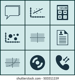 Set Of 9 Universal Editable Icons. Can Be Used For Web, Mobile And App Design. Includes Icons Such As Analytics, Blank Cd, Comparison And More.