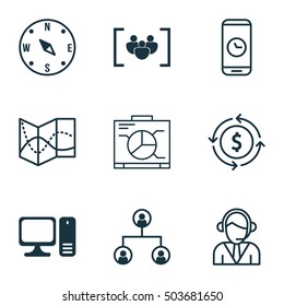 Set Of 9 Universal Editable Icons. Can Be Used For Web, Mobile And App Design. Includes Icons Such As Operator, Call Duration, Board And More.