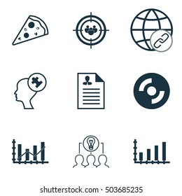 Set Of 9 Universal Editable Icons. Can Be Used For Web, Mobile And App Design. Includes Icons Such As Connectivity, Human Mind, Collaborative Solution And More.