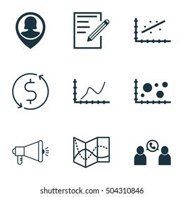 Set Of 9 Universal Editable Icons. Can Be Used For Web, Mobile And App Design. Includes Icons Such As Comparison, Pin Employee, Paper And More.