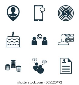Set Of 9 Universal Editable Icons. Can Be Used For Web, Mobile And App Design. Includes Icons Such As Messaging, SEO Brainstorm, Money And More.