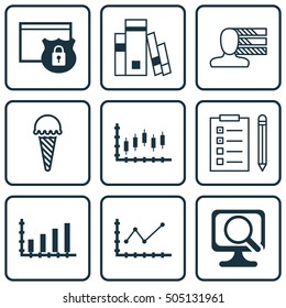 Set Of 9 Universal Editable Icons. Can Be Used For Web, Mobile And App Design. Includes Icons Such As Dynamics, Personal Skills, Frozen Food And More.