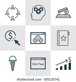 Set Of 9 Universal Editable Icons. Can Be Used For Web, Mobile And App Design. Includes Icons Such As Credit Card, Warranty, Collaboration And More.
