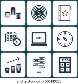 Set Of 9 Universal Editable Icons. Can Be Used For Web, Mobile And App Design. Includes Icons Such As Financial, Money, Warranty And More.