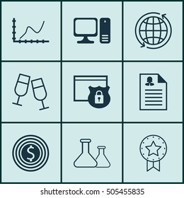 Set Of 9 Universal Editable Icons. Can Be Used For Web, Mobile And App Design. Includes Icons Such As Female Application, Business Goal, Chemical And More.